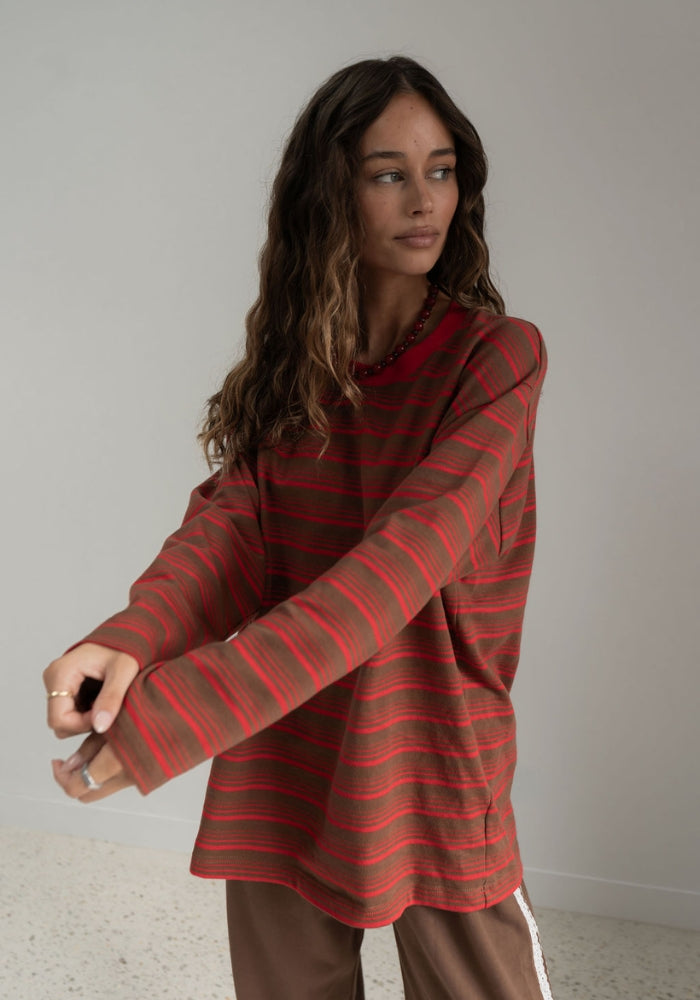 HALL STORE Andi LS - Red/Brown