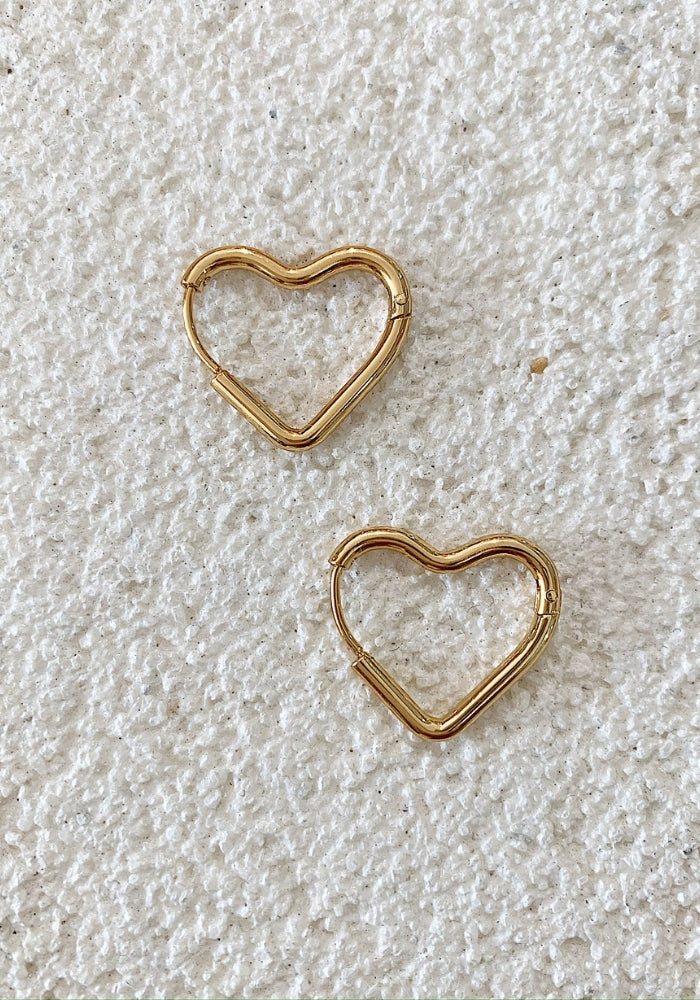 HI HO & CO Heart Hoop Earrings
