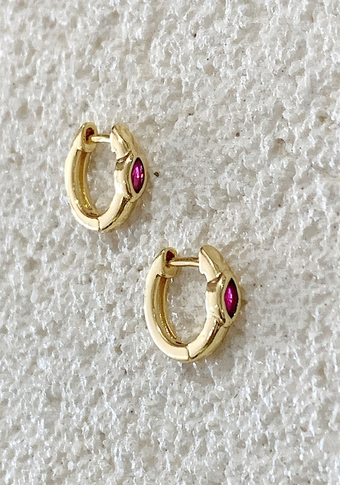 HI HO & CO Marquise Huggies  - Hot Pink