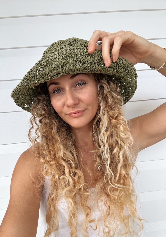 Salemo Crochet Hat- Moss