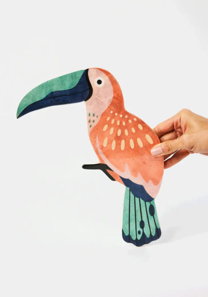 JONES AND CO Canopy Toucan Peach Wall Art