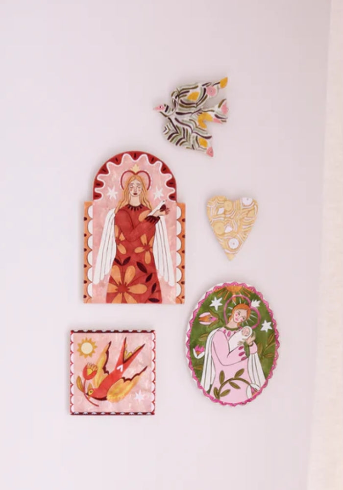 JONES AND CO Gardienne Bird Pink Wall Art