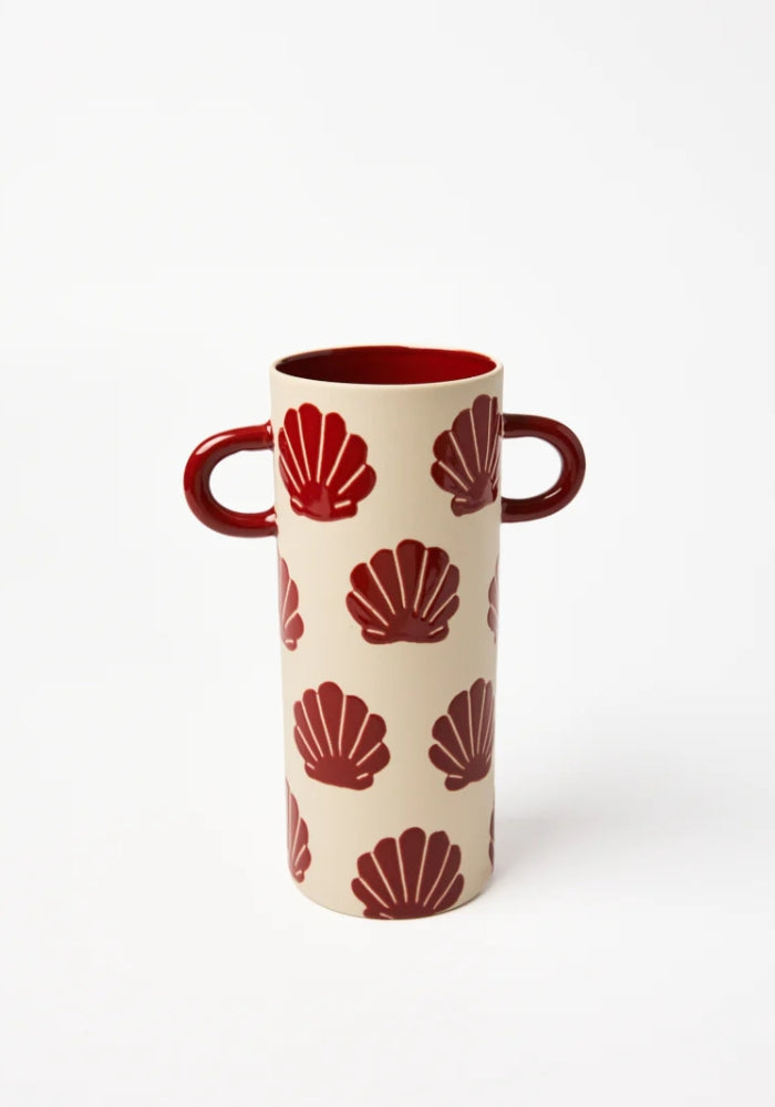JONES AND CO Griffe Tall Vase - Burgundy Shell
