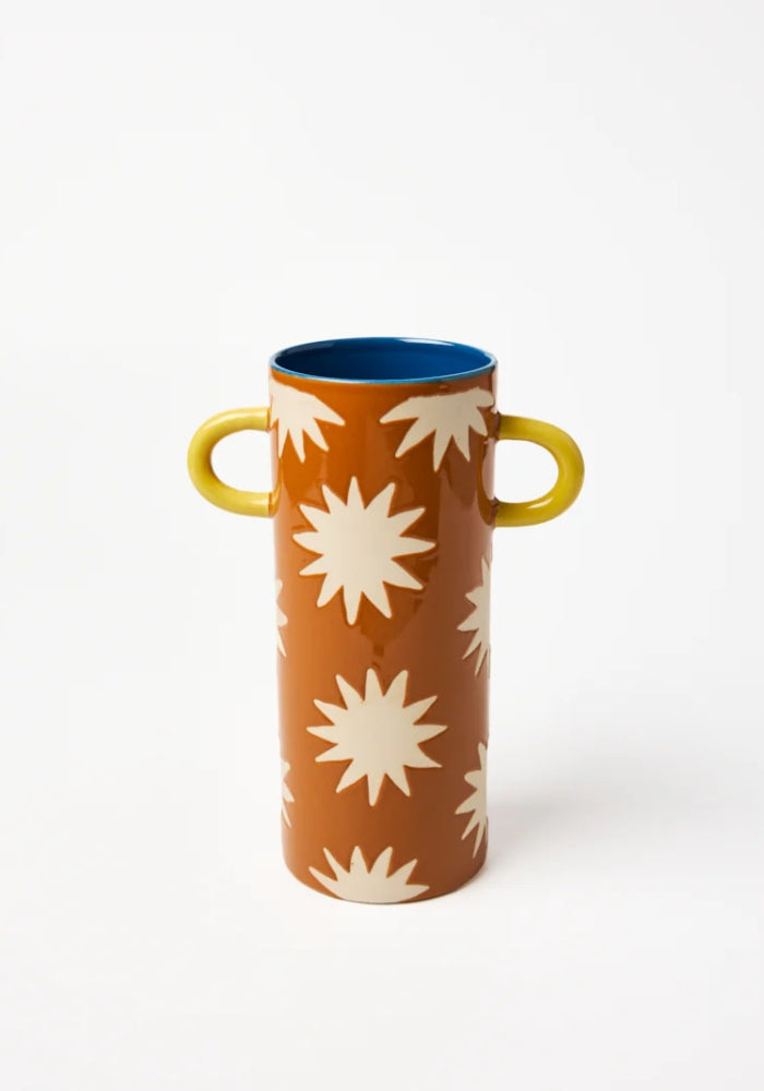 JONES AND CO Griffe Tall Vase - Mustard Star 