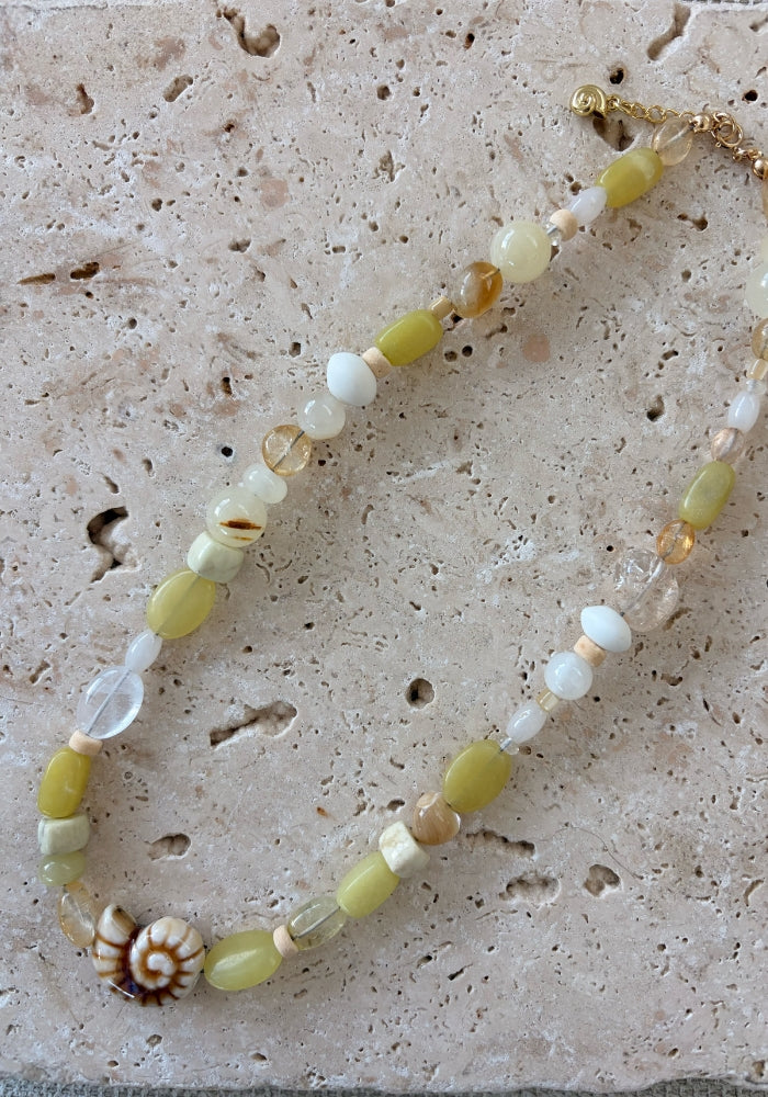 LAS RAIS Conch Necklace - Moss