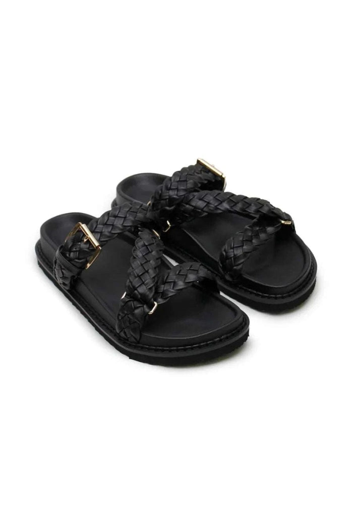 Aki Slides - Black Braided