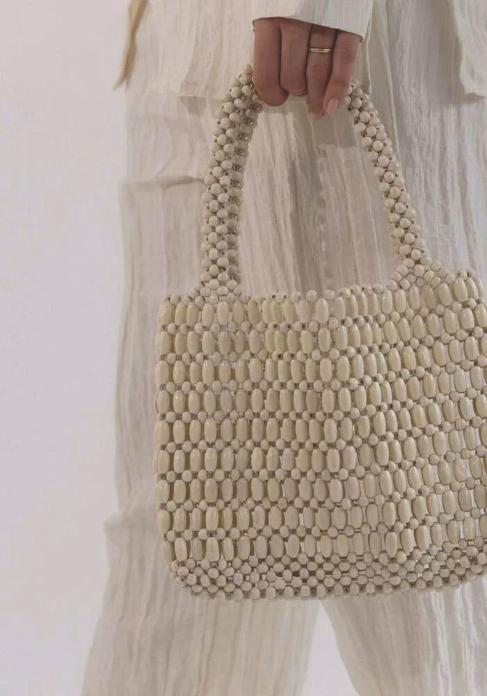 LA Tribe Beaded Bag - Bone