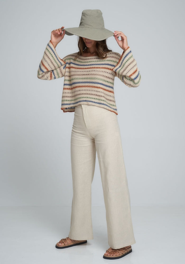 LILYA Collectiva Stripe Knit Top- Desert