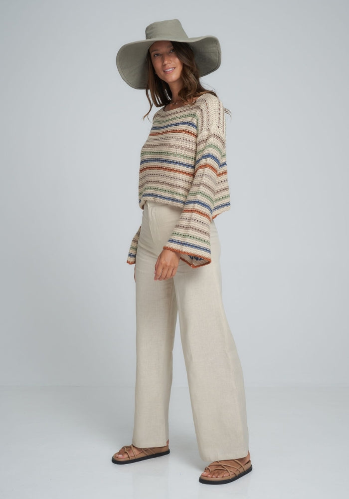 LILYA Collectiva Stripe Knit Top- Desert