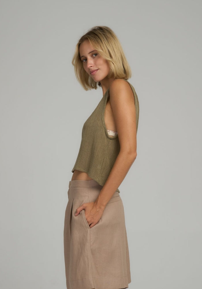 LILYA Roma Mesh Singlet Khaki