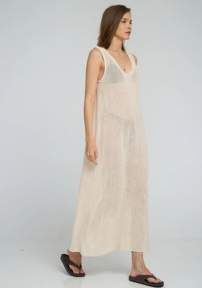 Safran Maxi Mesh Dress Natural