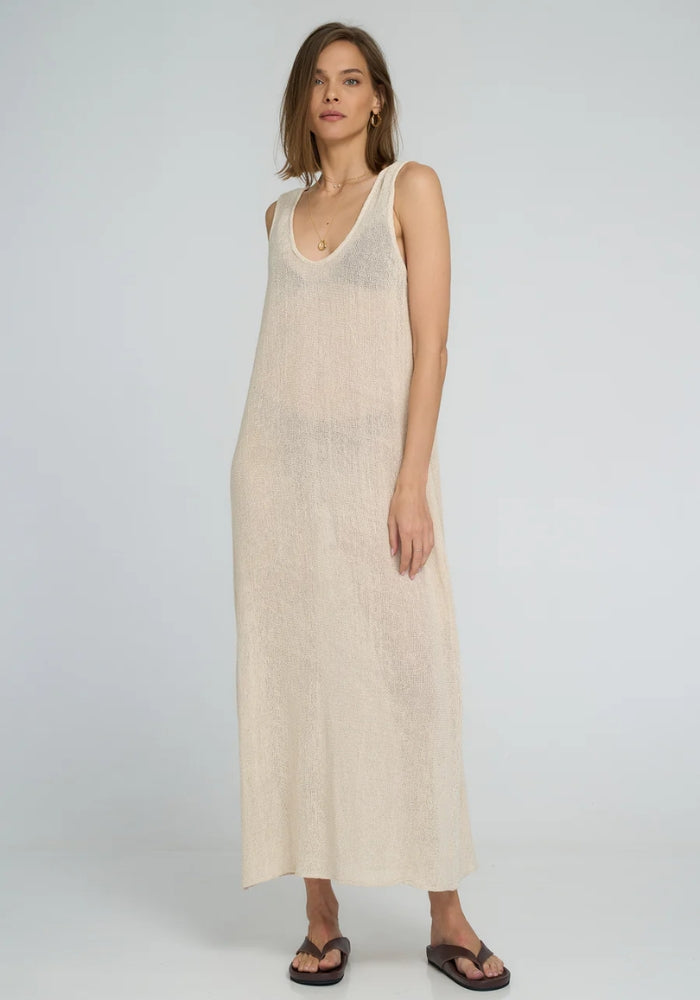 Safran Maxi Mesh Dress Natural