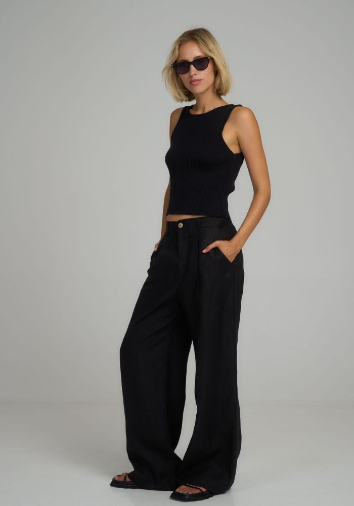 LILYA Monaco Knit Top Black