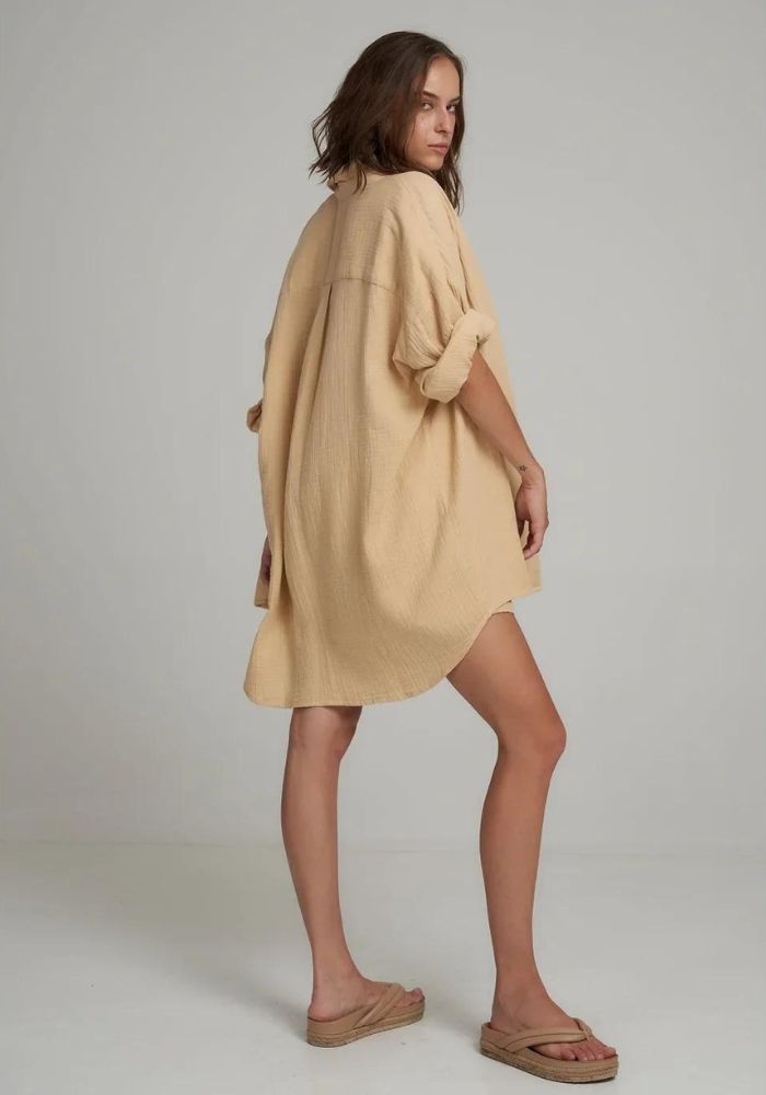 LIlya Apple Shirt Dress- Honey
