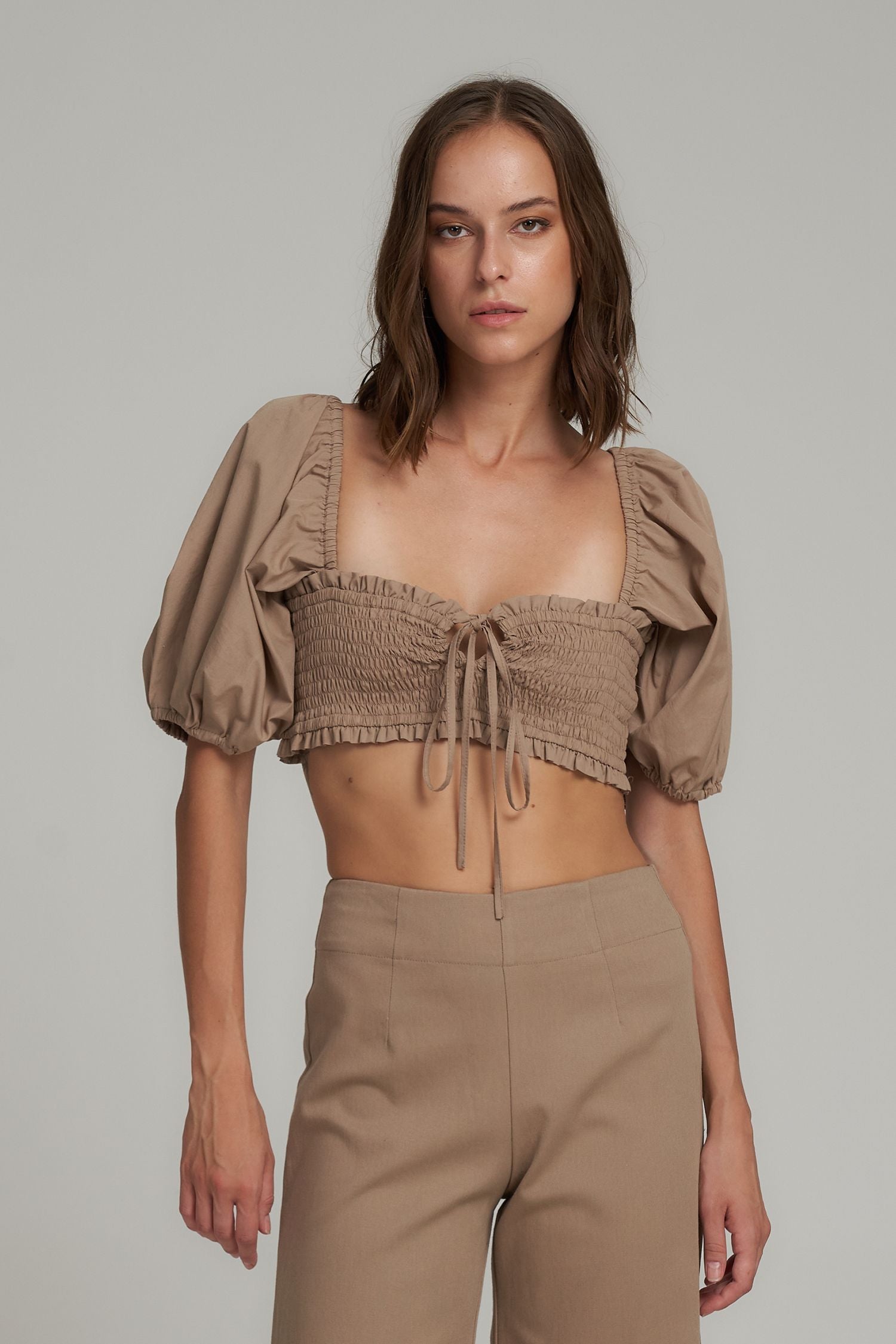 Toffee Crop Top- Bark