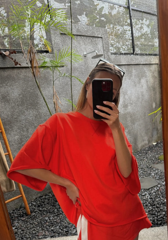 LUNA LANE Mason Tee - Chilli