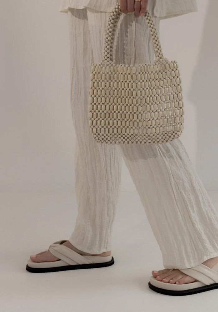 LA Tribe Beaded Bag - Bone