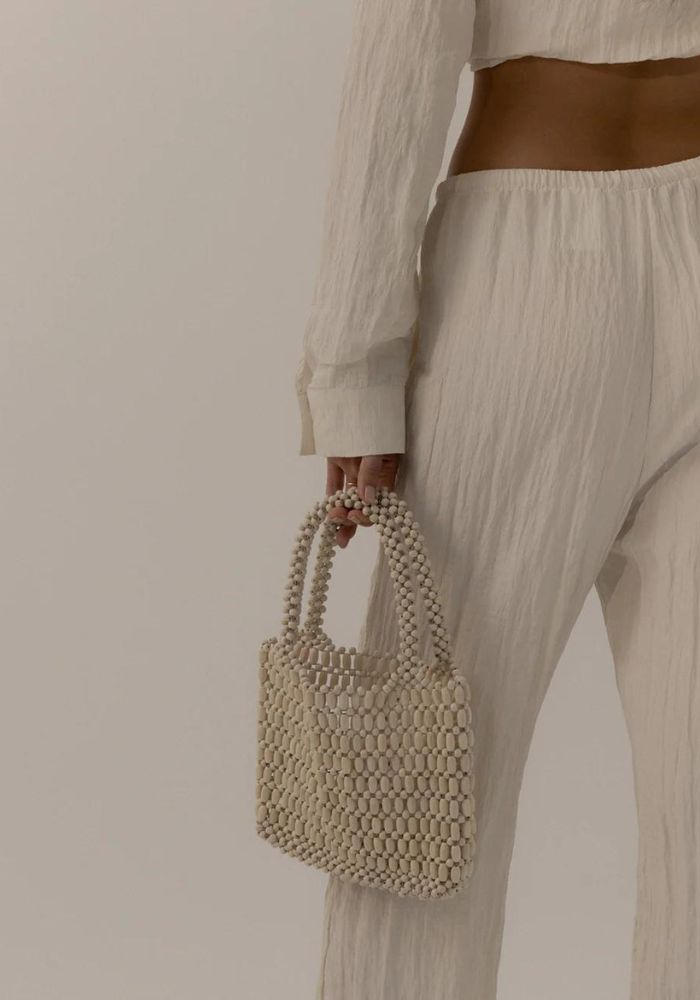 LA Tribe Beaded Bag - Bone