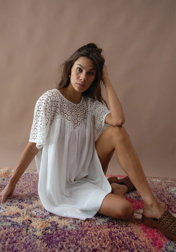  MARIGOLD_MUSTANG Brigette Lace Mini Dress