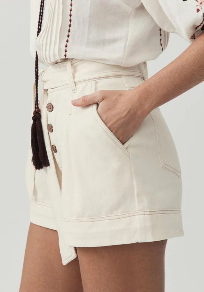 MOS THE LABEL Lucia Denim Short- Ivory