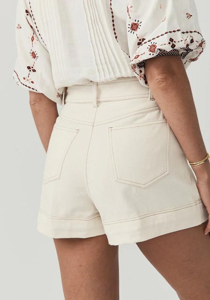 MOS THE LABEL Lucia Denim Short- Ivory