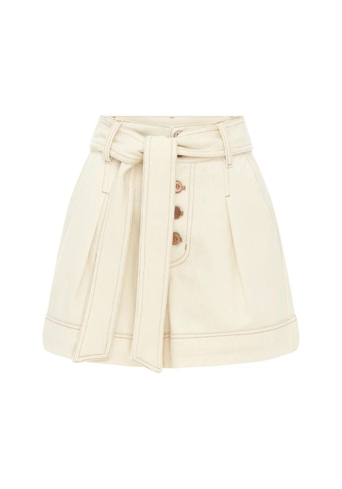 MOS THE LABEL Lucia Denim Short- Ivory