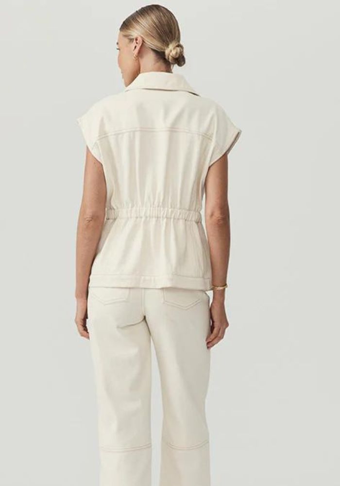 MOS the Label Lucia Denim Vest- Ivory