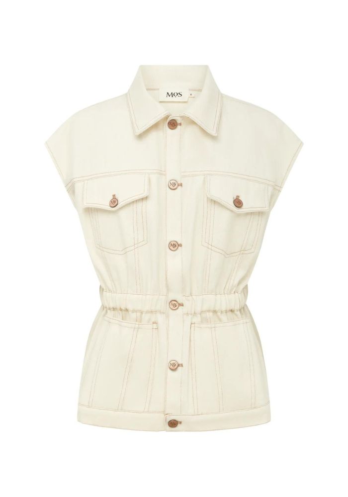 MOS the Label Lucia Denim Vest- Ivory