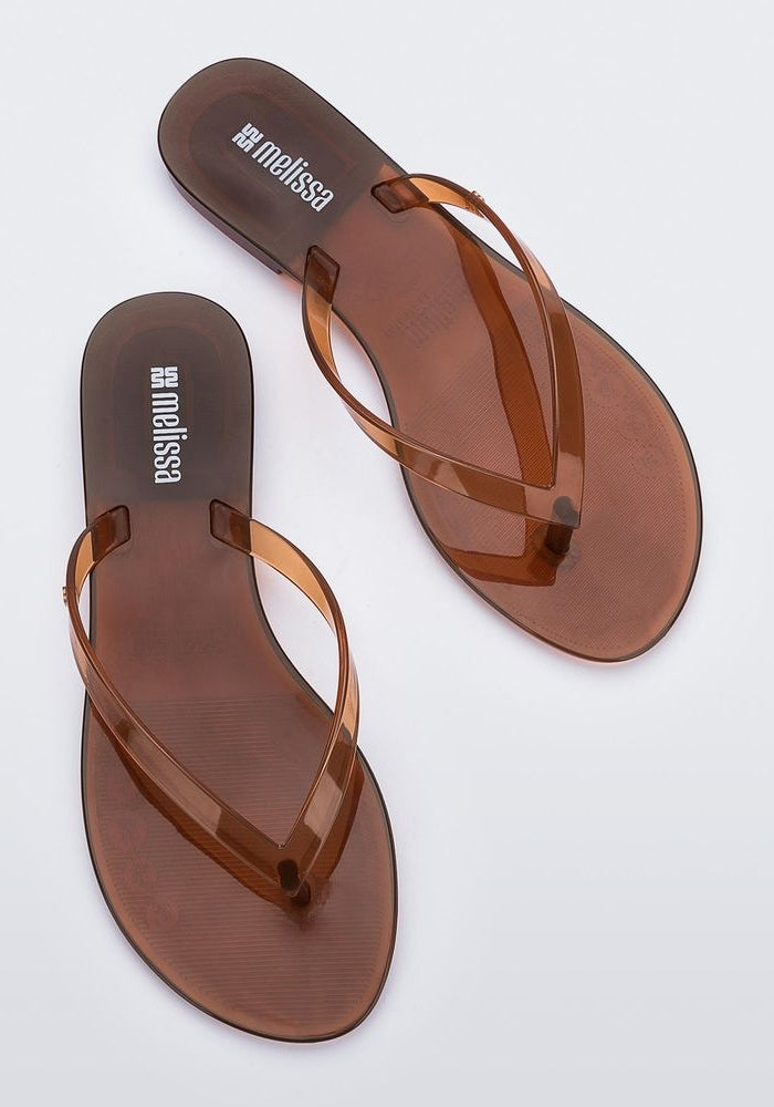 MELISSA SHOES Jelly Thongs - Clear Brown