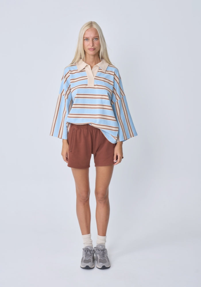 NEAR THE SEA Oversized Polo - Ocean 