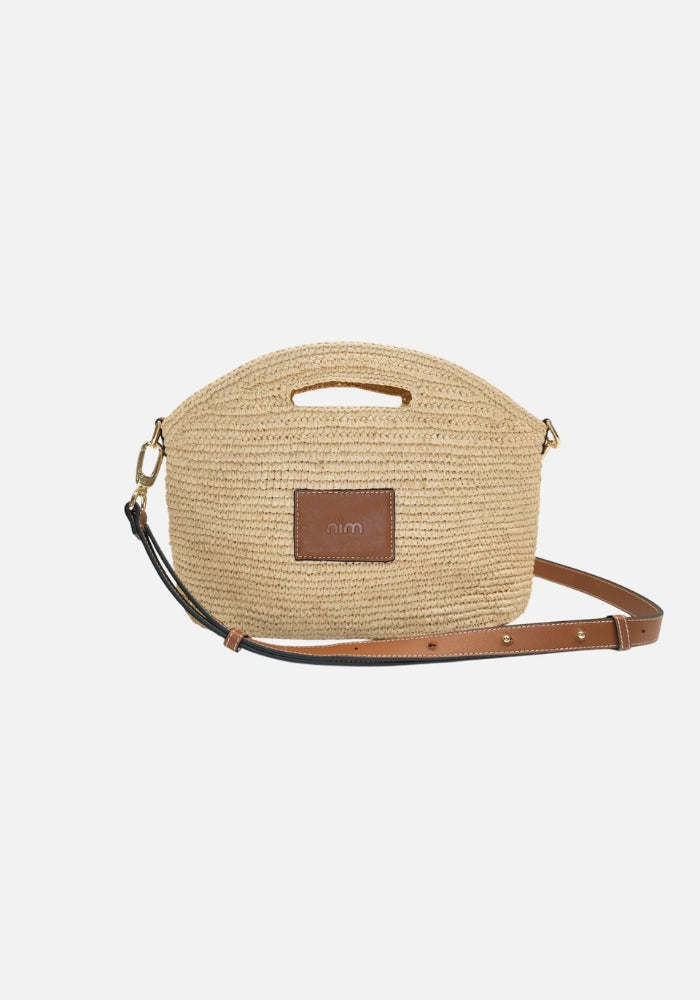 NIM Leather Trimmed Raffia Mini
