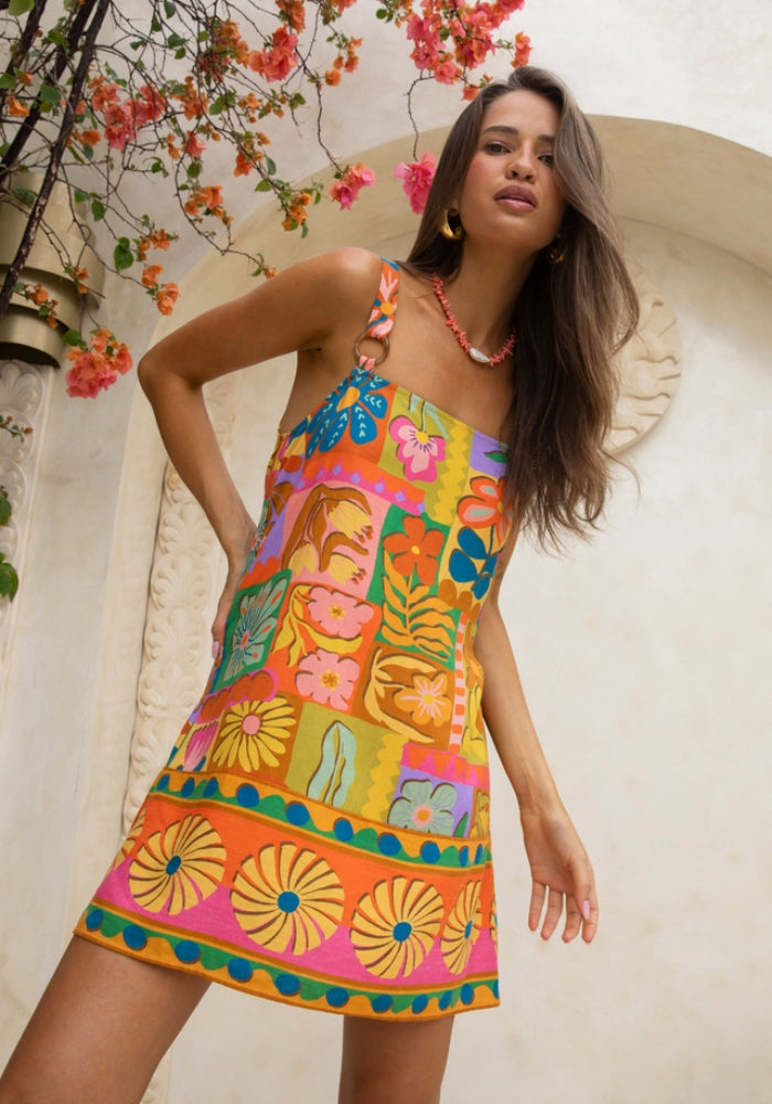 NINE LIVE BAZAAR Blue Skies Mini Dress - Rainbow