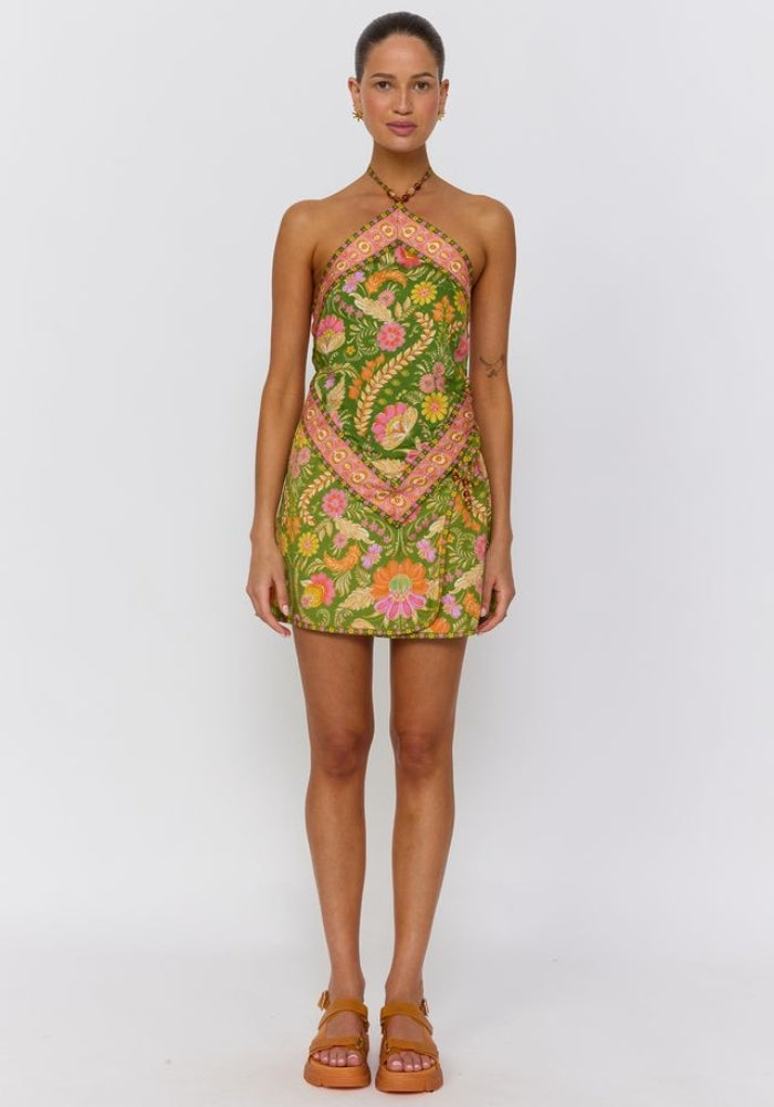 NINE LIVES BAZAAR  Rizz Scarf Top - Guava