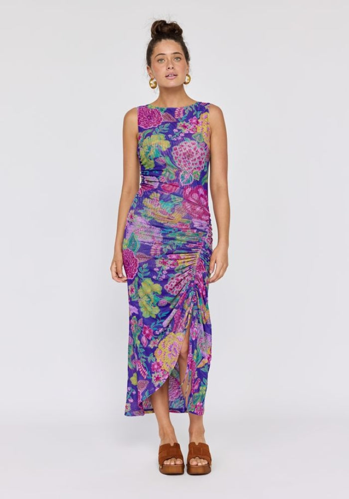 NINE LIVES BAZAAR Tullah Midi Dress - Hibiscus