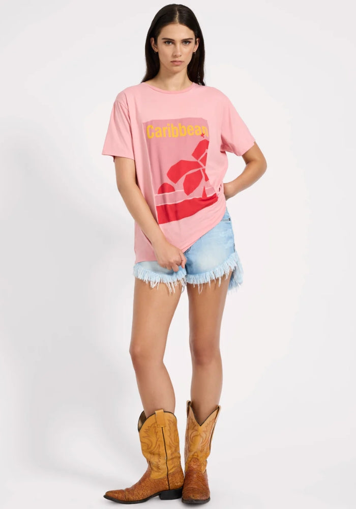 ONE TEASPOON Caribbean Boyfriend Tee - Pink