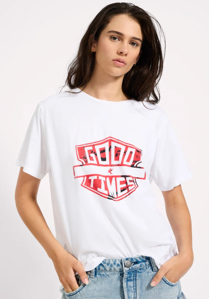 ONE TEASPOON Good Times Boyfriend Tee - White