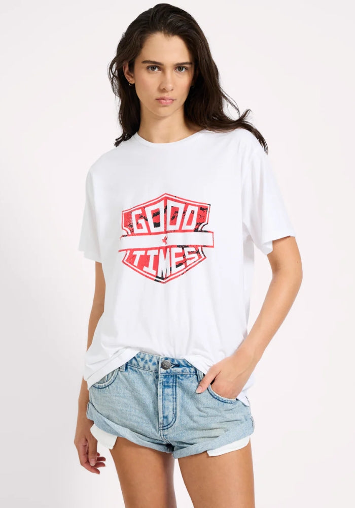ONE TEASPOON Good Times Boyfriend Tee - White