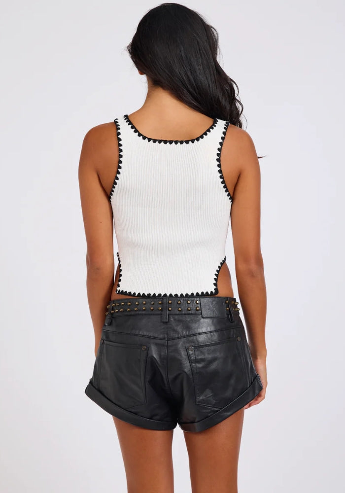 ONE TEASPOON Knitted Scallop Tank - cream