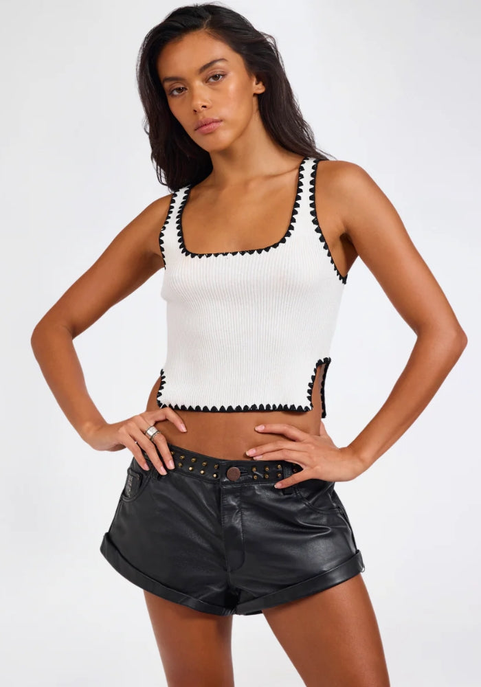 ONE TEASPOON Knitted Scallop Tank - cream