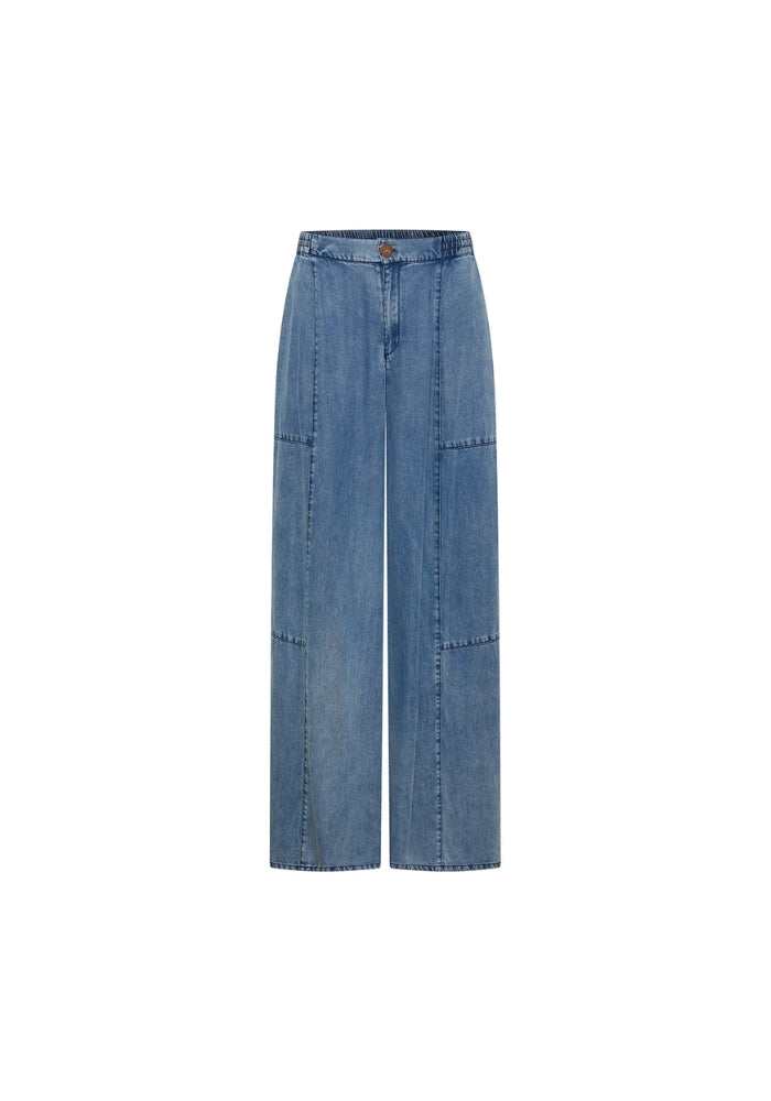 ONE TEASPOON Marissa Tencel Palazzo Pants - Denim Blue