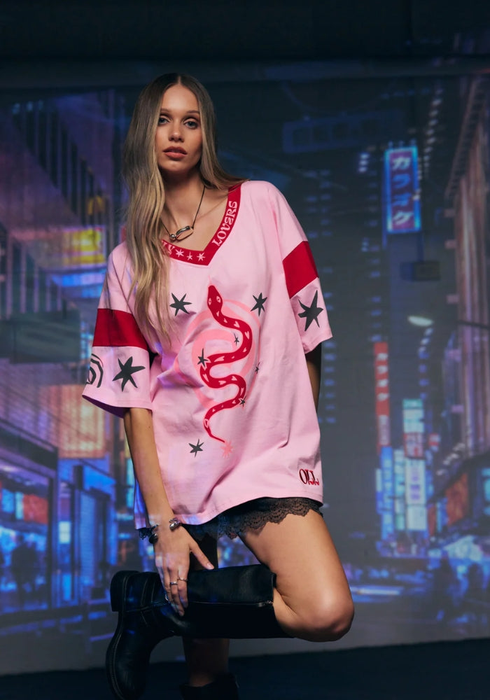 ONLY LOVERS LEFT Serpent Tee ~ Pink