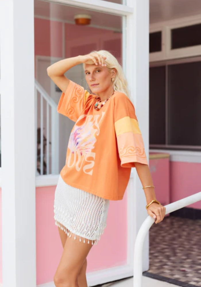 ONLY LOVERS LEFT Wavy Baby Boxy Tee