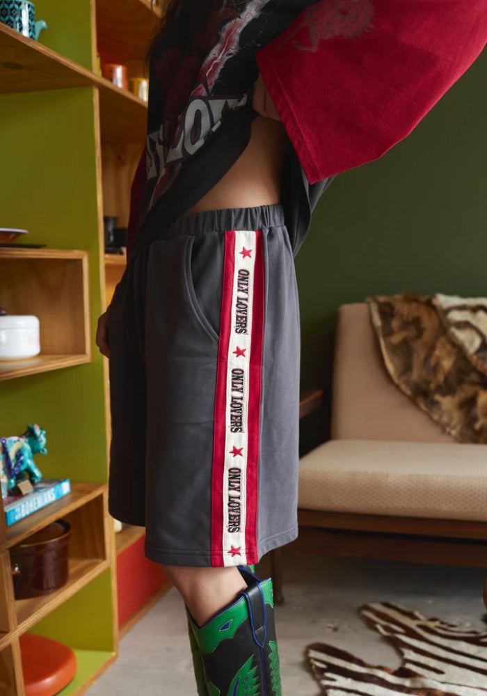 ONLY LOVERS LEFT Weekend Jorts - Charcoal