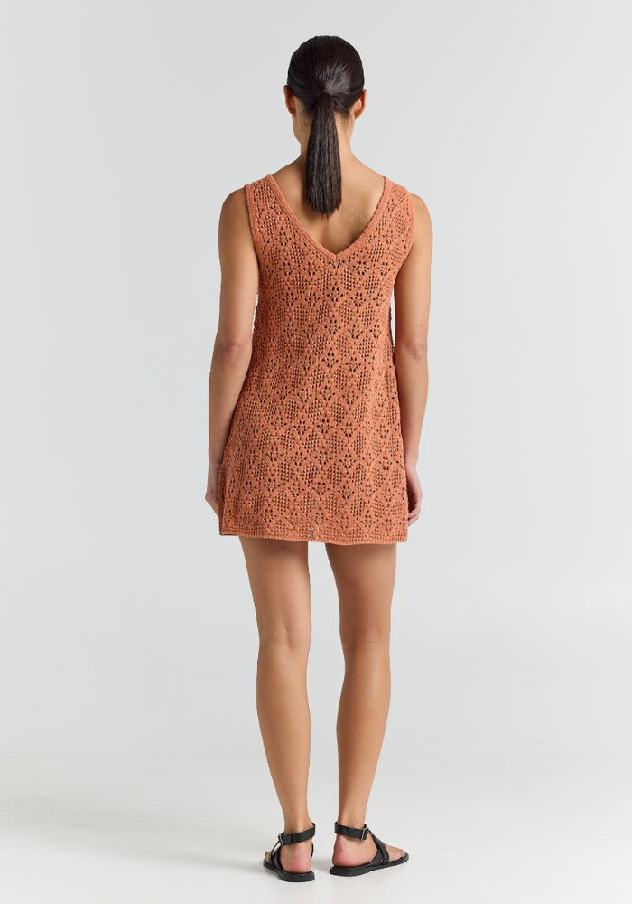 POOLSIDE PARADISO Messina Knit Dress - Amber
