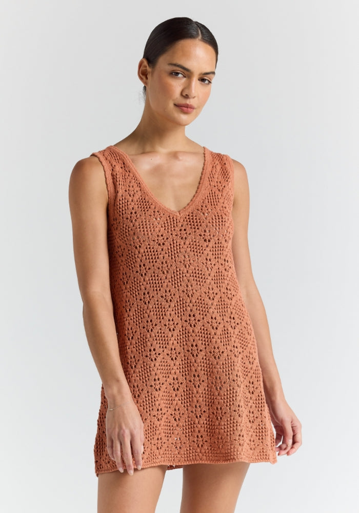 POOLSIDE PARADISO Messina Knit Dress - Amber