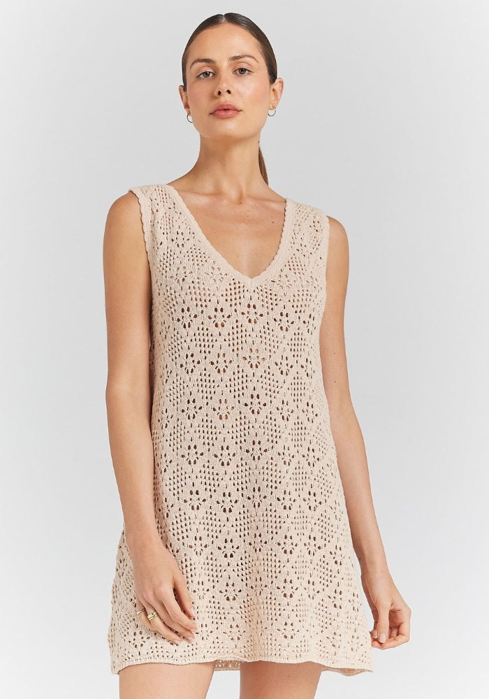 POOLSIDE PARADISO Messina Knit Dress - Sand
