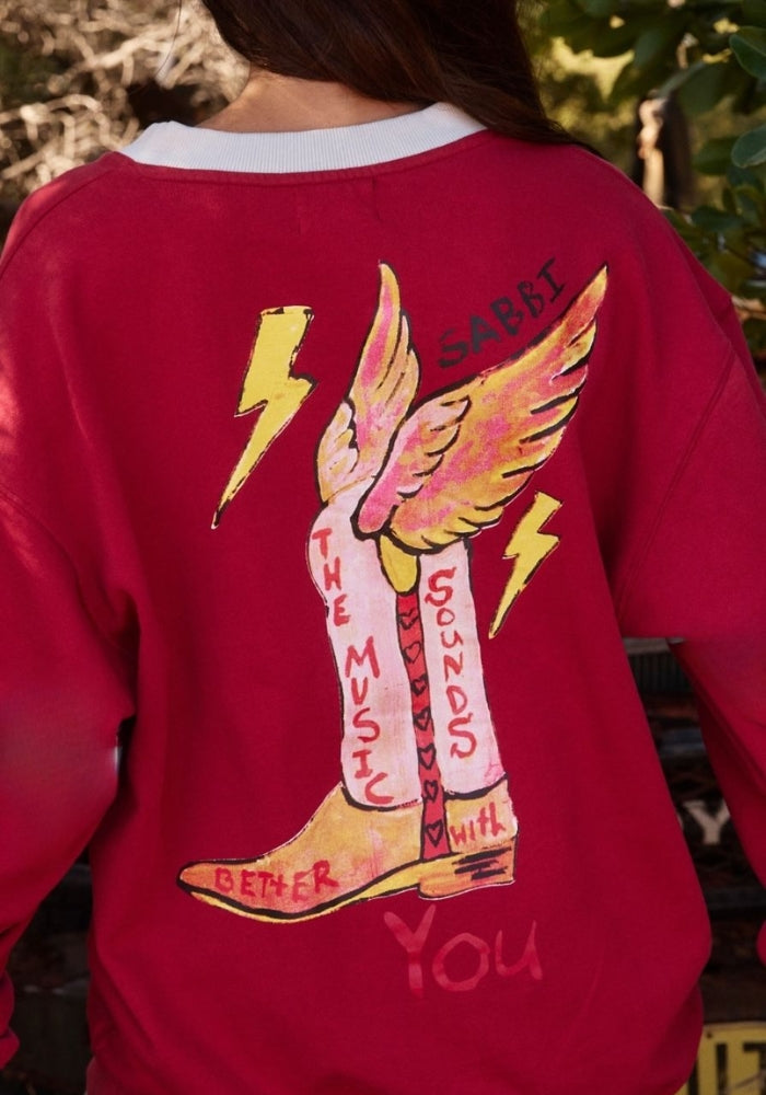 SABBI The Born Original Jumper - Maroon & Sky