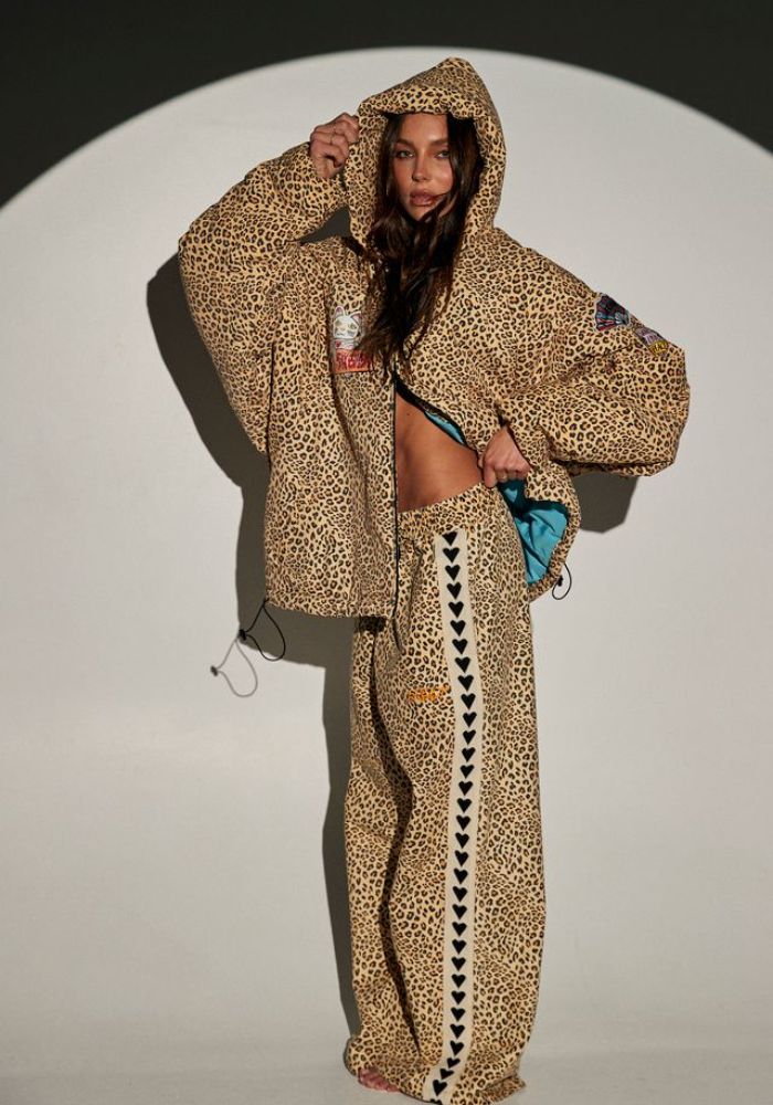 Raving Hearts Drill Leopard Pant
