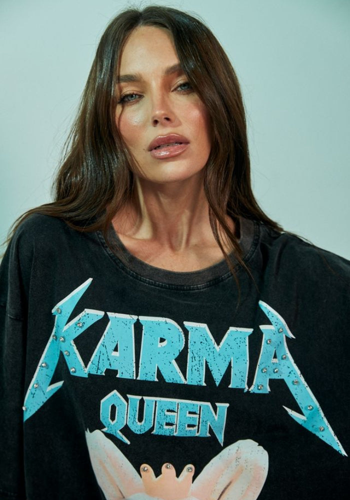 SABBI The Karma Queen Bling Tee - Black
