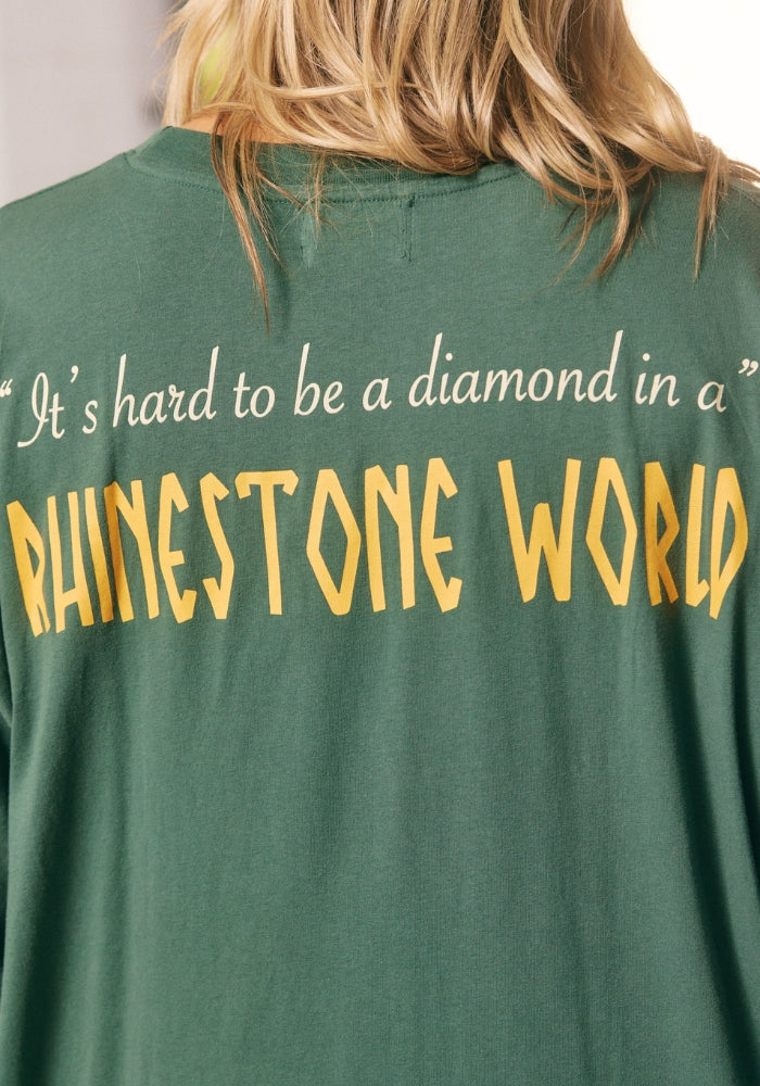 SABBI The Very Oversized Rhinestone Tee - Khaki